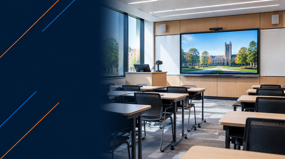 Campus AV Solutions for Institutions hero banner — Campus AV for Corporate AV's professional AV integration services across India