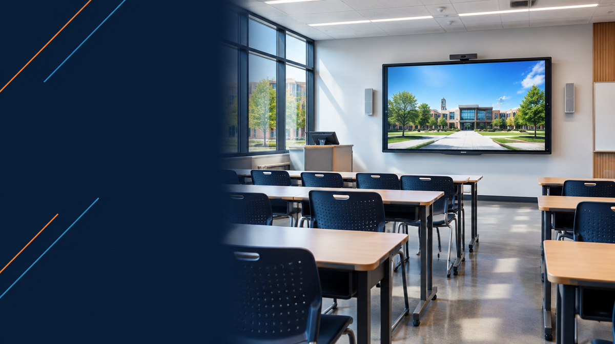 Campus Digital Signage Solutions hero banner — Campus Digital Signage for Corporate AV's professional AV integration services across India
