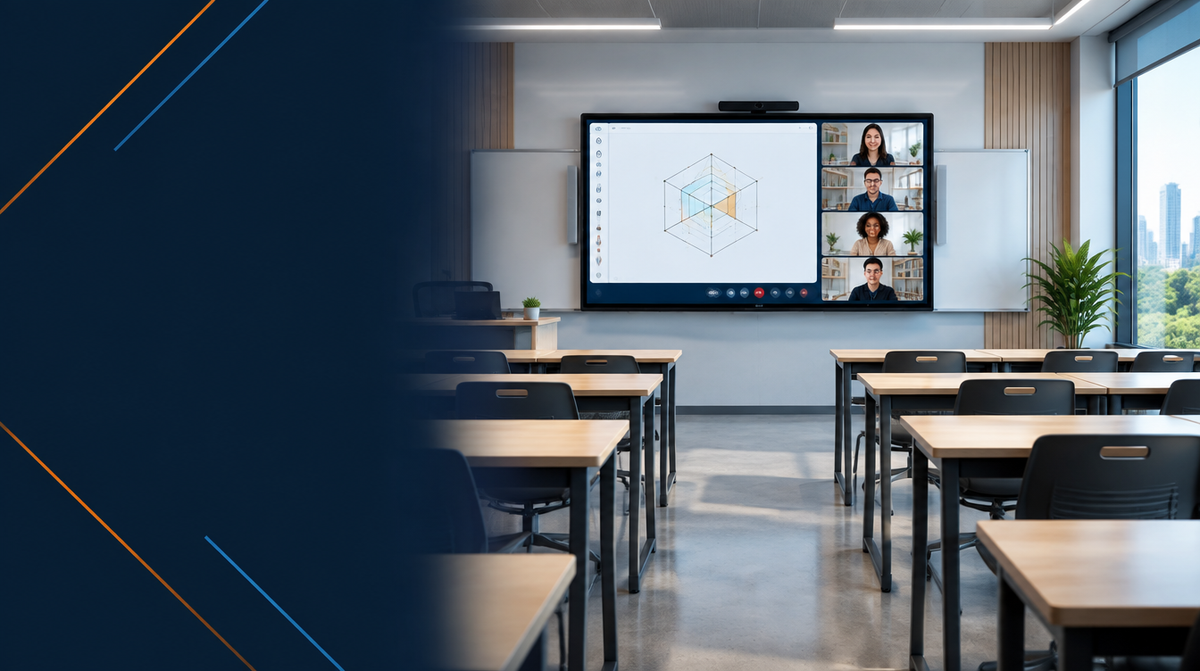 Hybrid Classroom Solutions in India hero banner — Hybrid Classrooms for Corporate AV's professional AV integration services across India