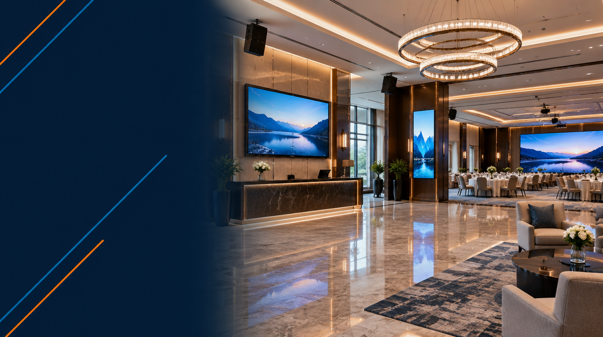Hotel AV Solutions in India hero banner — Hotel AV for Corporate AV's professional AV integration services across India