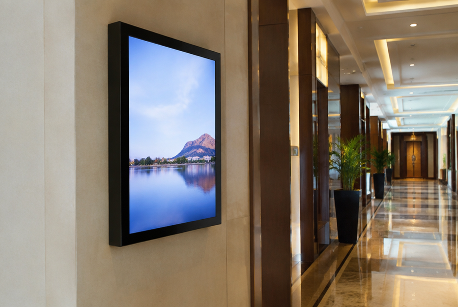 Hotel digital signage display in India used for guest announcements and wayfinding