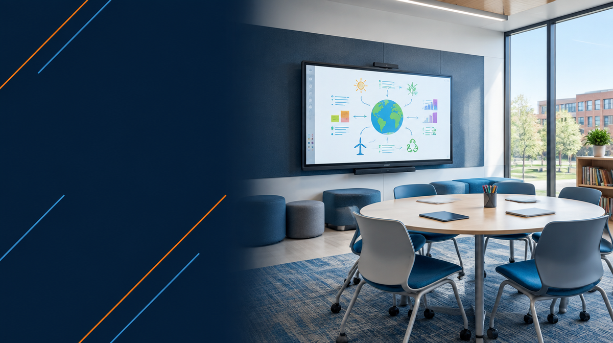 Education Interactive Display Solutions hero banner — Education Interactive Displays for Corporate AV's professional AV integration services across India
