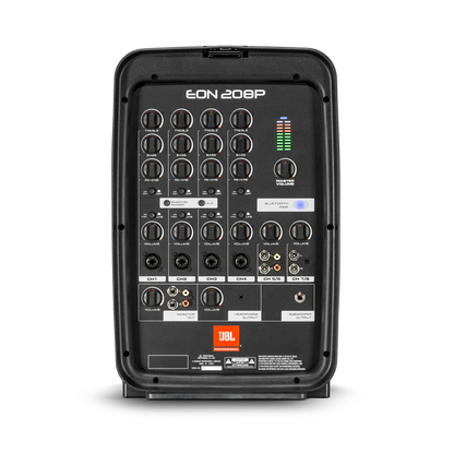 JBL EON208P portable PA system with an 8-channel mixer - front view 2
