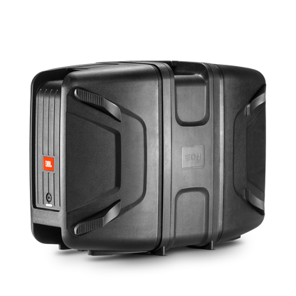 JBL EON208P portable PA system with an 8-channel mixer - angled view
