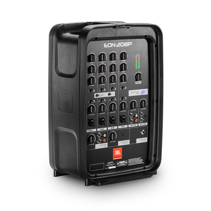 JBL EON208P portable PA system with an 8-channel mixer - angled view 2