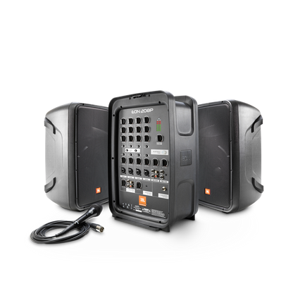 JBL EON208P portable PA system with an 8-channel mixer - front view