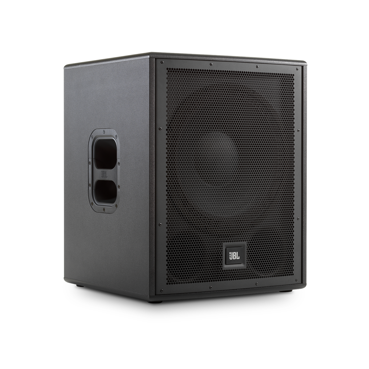 JBL IRX115S powered 15-inch subwoofer - angled view