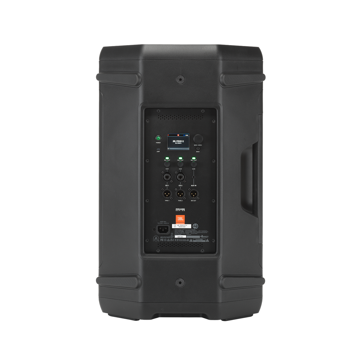 JBL PRX912 powered two-way 12-inch PA loudspeaker - rear view