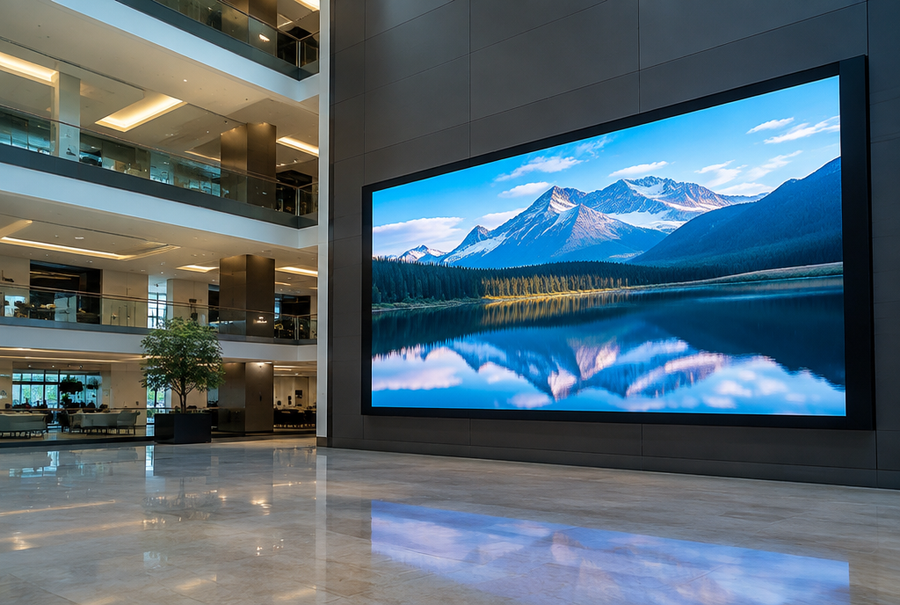 LED video wall in India installed in a large corporate atrium for high-impact visual display