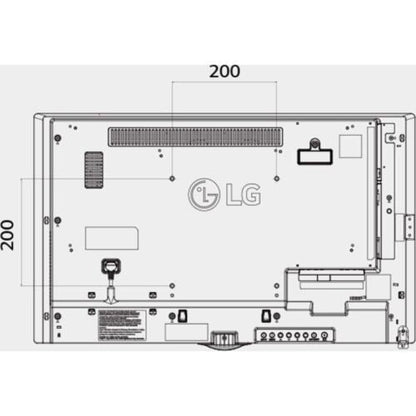 LG 32SM5KC: 32 Inch Digital Signage Display - dimensions diagram