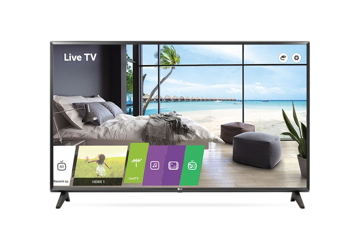 LG 43LT340C: 43 Inch 400 Nits Essential Commercial TV - front view with on-screen content