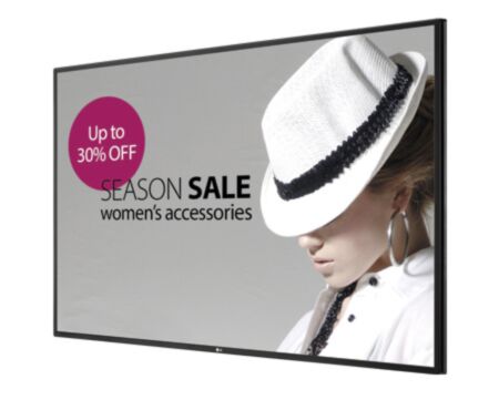 LG 47WX30: 47 Inch High Brightness Window Facing Display - front view with on-screen content