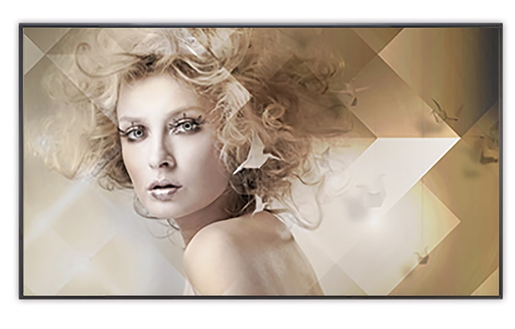 LG 49MS75A: Mirror Signage Display - front view with on-screen content