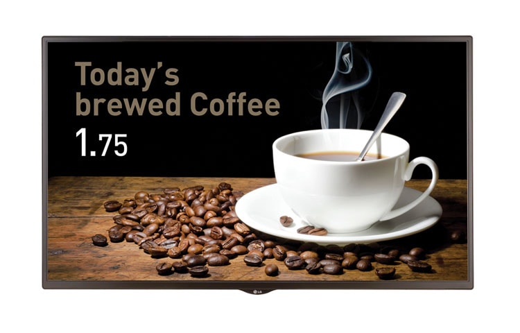 LG 49SE3KB-B: 49 Inch Digital Signage Display - front view with on-screen content