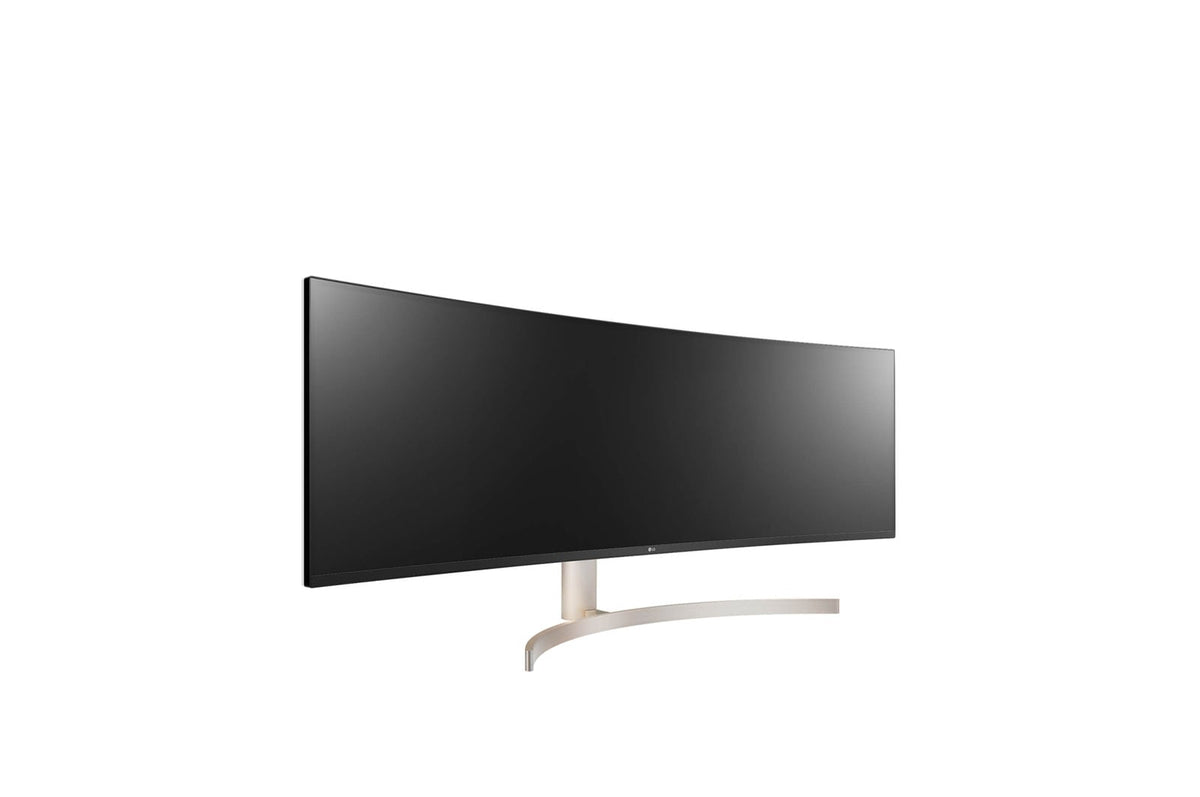 LG 49WL95C-WE: 49 Inch 32:9 Curved UltraWide Dual QHD Monitor with HDR10 - angled view