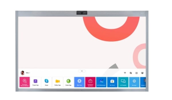 LG 55CT5W: One:Quick Works 55 Inch 4K UHD All-in-One Multi-Touch Display - front view with on-screen content