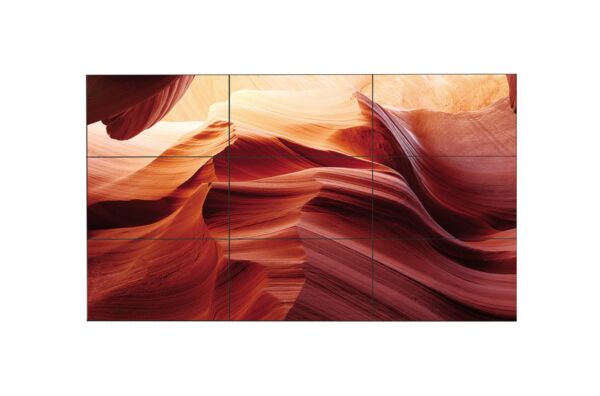 LG 55LV77A: 55 Inch Sunlight Readable Super Narrow Bezel Video Wall Display - front view with on-screen content