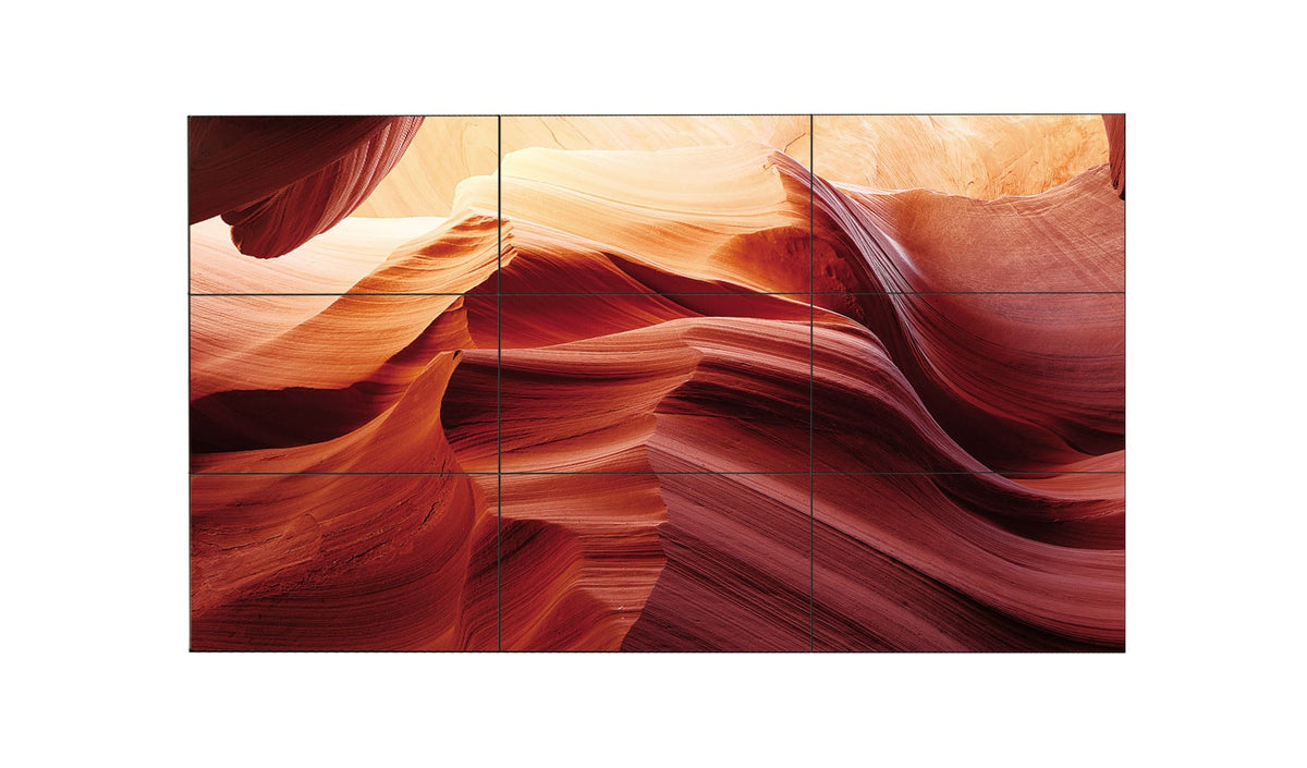 LG 55LV77A-7B: 55 Inch Super Narrow Bezel Video Wall Display - front view with on-screen content (1 of 2)