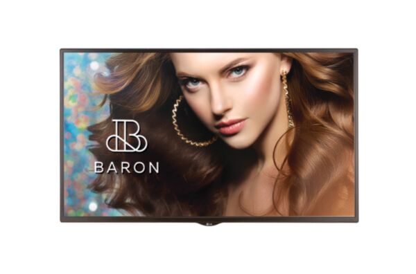 LG 55SH7DD: 55 Inch Digital Signage Display - front view with on-screen content