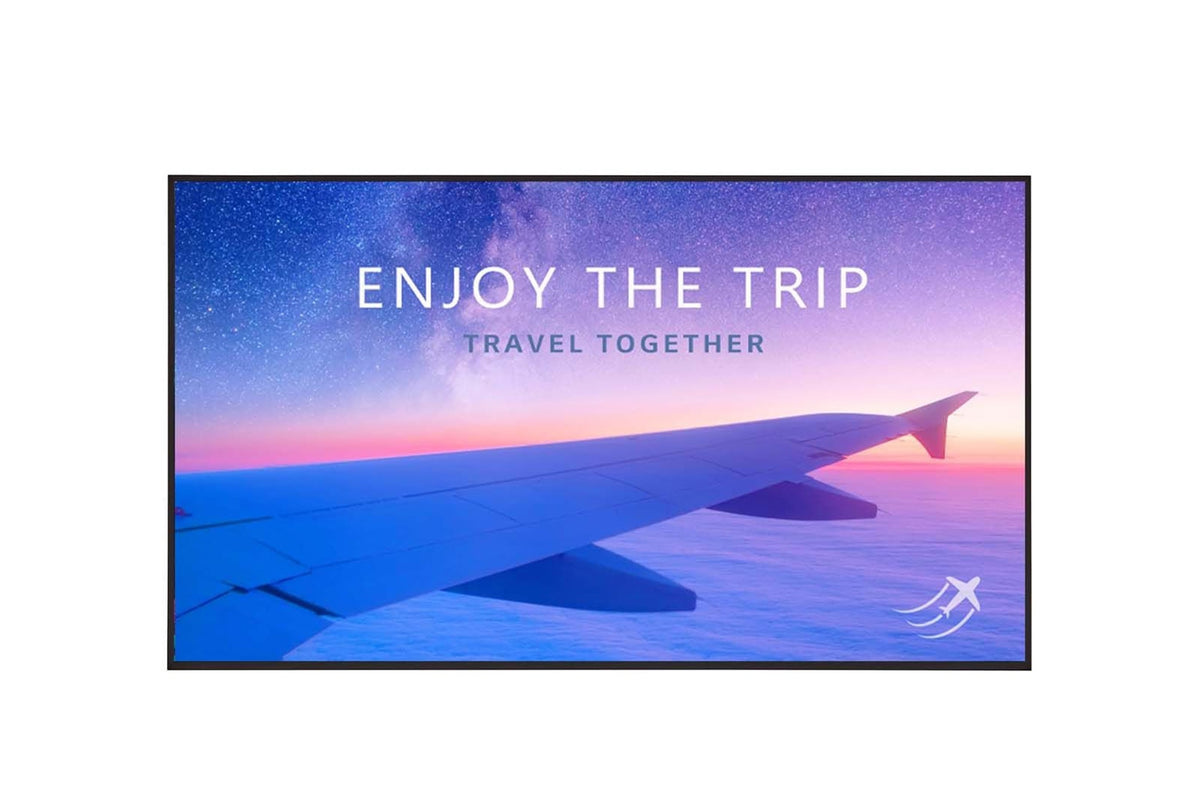 LG 55UH7N-E: 55 Inch 700 Nit UHD Signage Display with Advanced Security - front view with on-screen content