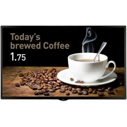 LG 65SE3KD: 65 Inch Digital Signage Display - front view with on-screen content (1 of 2)