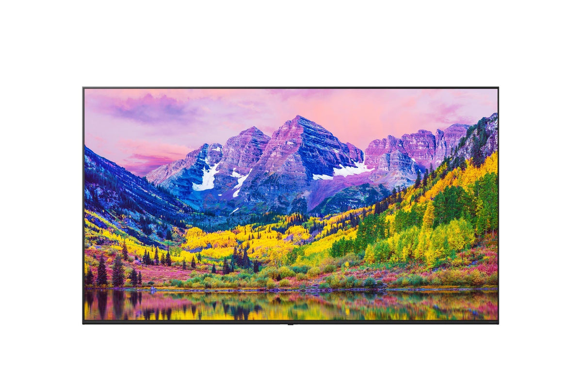 LG 75UK762H: 75 Inch 4K UHD Hospitality TV with Pro:Centric - front view with on-screen content (1 of 2)