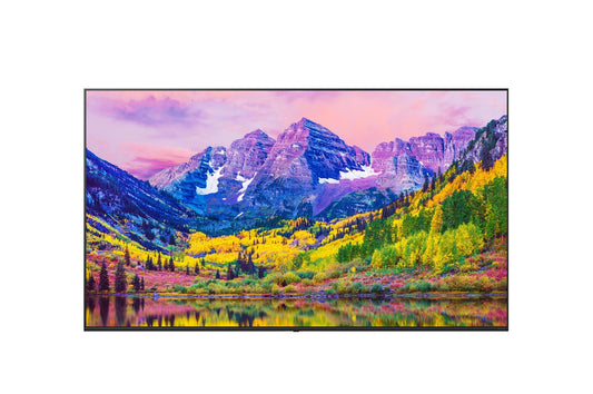 LG 75UK762H: 75 Inch 4K UHD Hospitality TV with Pro:Centric - front view with on-screen content (1 of 2)
