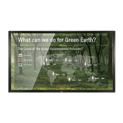 LG 84TR3B: 84 Inch 4K Ultra HD Multi Touch Interactive Display - front view with on-screen content