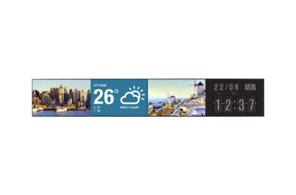 LG 86BH5C: 86 Inch Ultra Stretch Signage Display - front view with on-screen content