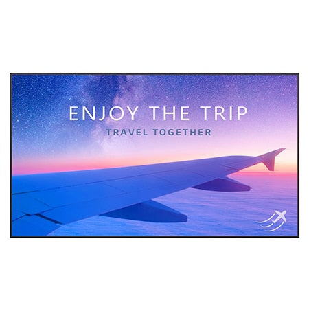 LG 86UH7N-M: 86 Inch 700 Nit Large UHD Signage Display with 120Hz Refresh - front view with on-screen content (2 of 2)