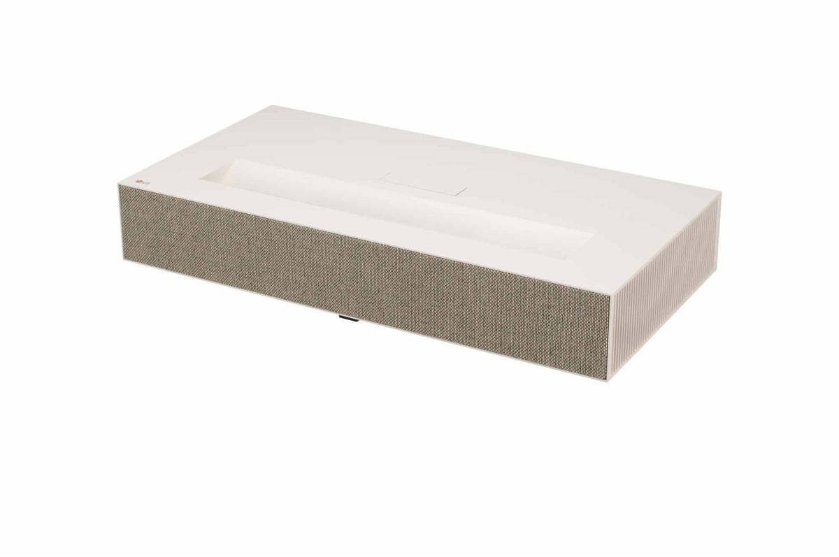 LG HU915QE: CineBeam 4K UHD Ultra Short Throw Laser Projector - angled view (1 of 2)