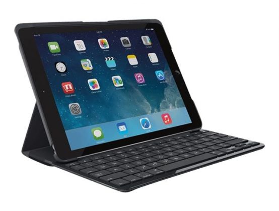 Logitech Canvas Keyboard Case: iPad Air 2 Carbon Black Bluetooth Cover - front view