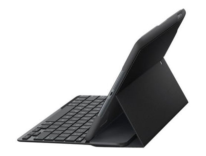 Logitech Canvas Keyboard Case: iPad Air 2 Carbon Black Bluetooth Cover - side profile view