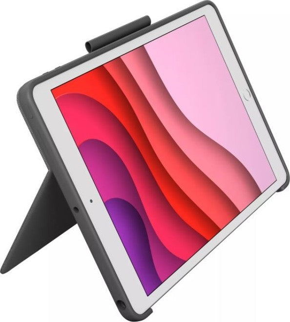 Logitech Combo Touch: Backlit Keyboard Case for iPad 7th, 8th and 9th Gen - angled view