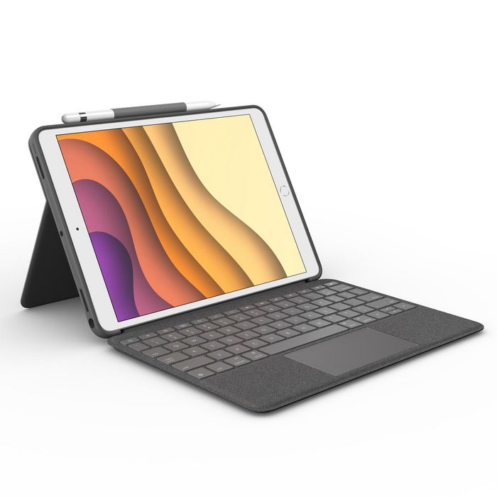 Logitech Combo Touch: Backlit Keyboard Case for iPad Air 3rd Gen and iPad Pro 10.5 Inch - front view