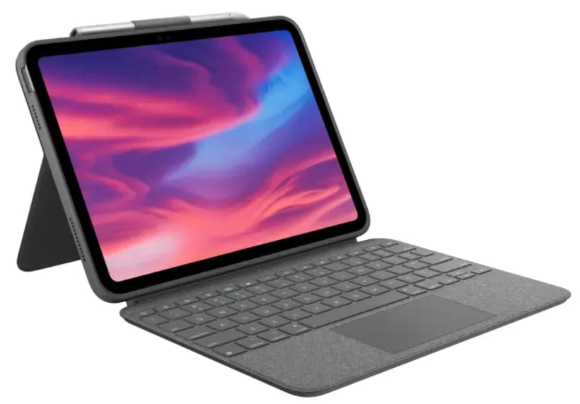 Logitech Combo Touch for iPad 10th Gen (Arabic/English, Oxford Grey) - front view