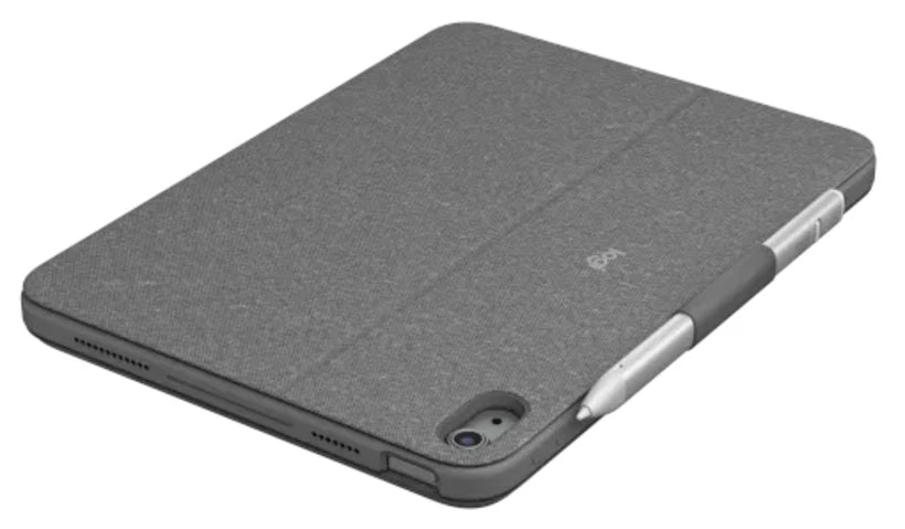 Logitech Combo Touch: iPad 10th Gen Keyboard Case with Trackpad in Oxford Grey (UK Layout) - rear view