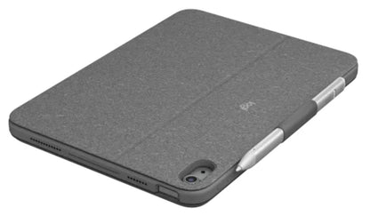 Logitech Combo Touch: iPad 10th Gen Keyboard Case with Trackpad in Oxford Grey (UK Layout) - rear view