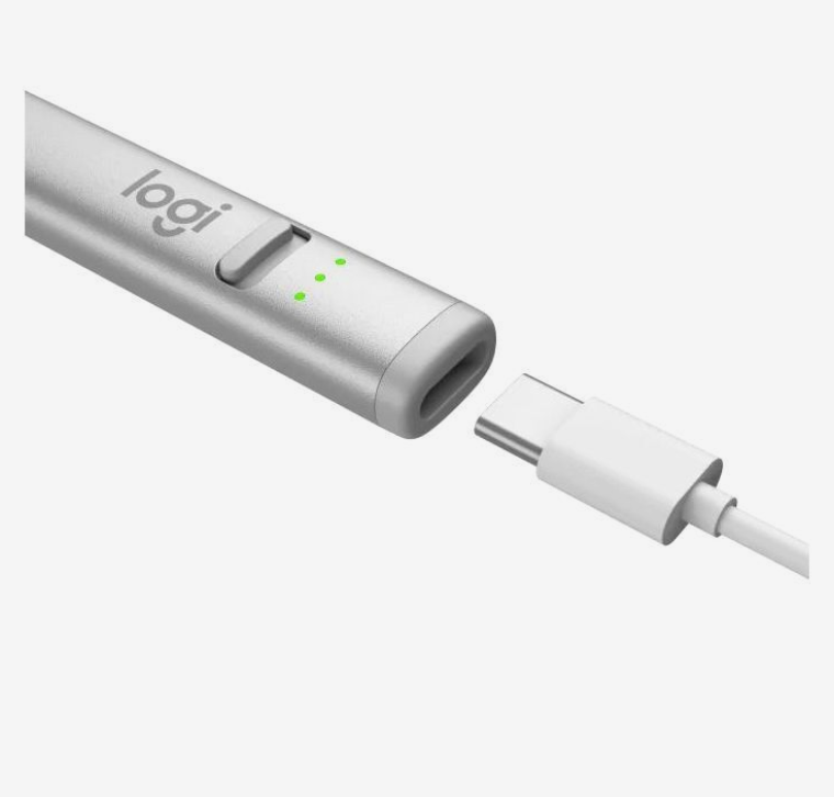 Logitech Crayon: USB-C Digital Pencil for iPad with Tilt-Sensitive Smart Tip - close-up detail