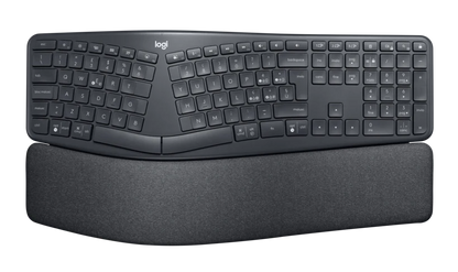 Logitech Ergo K860 for Business: Split Ergonomic Wireless Keyboard - angled view