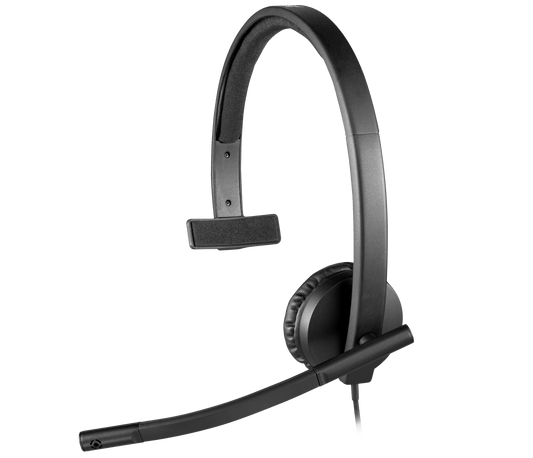 Logitech H570e Mono: Wired USB Business Headset with Noise Canceling Mic - front view