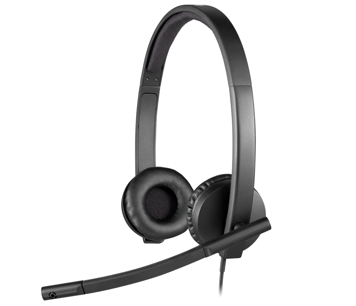 Logitech H570e Stereo: Wired USB Business Headset with Noise Canceling Mic - front view