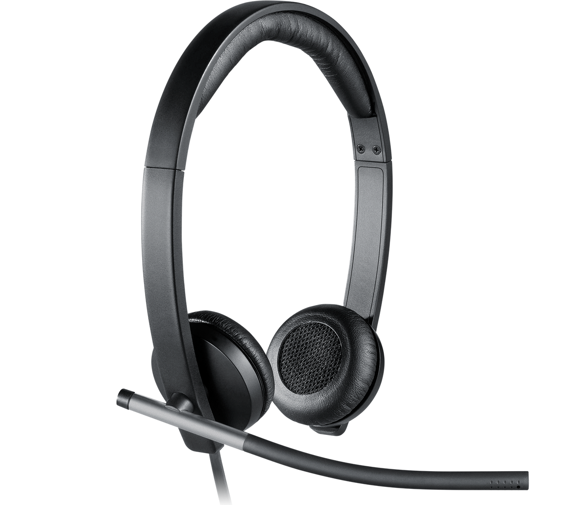 Logitech H650e Stereo: Wired USB Business Headset with Noise Cancelling Mic - front view