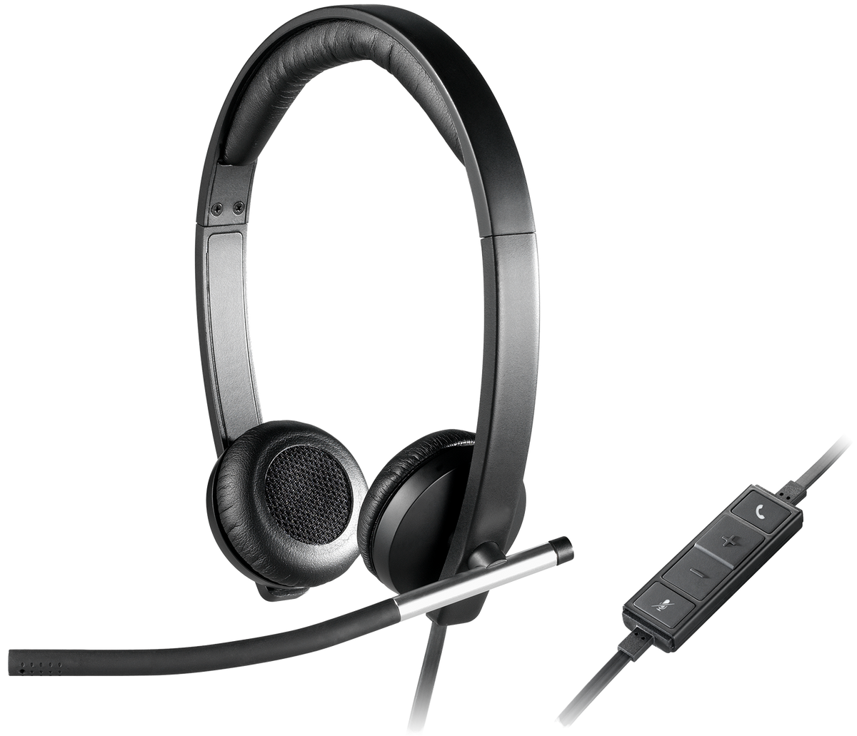 Logitech H650e Stereo: Wired USB Business Headset with Noise Cancelling Mic - with in-line controller