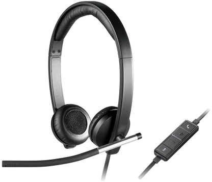Logitech H650e Stereo: Wired USB Business Headset with Noise Cancelling Mic - with in-line controller