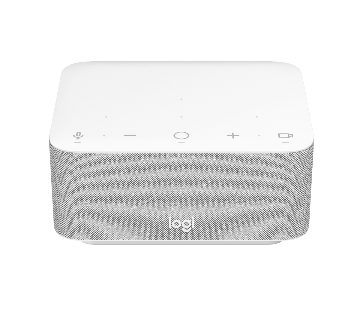 Logitech Logi Dock UC: All-in-One USB-C Docking Station with Speakerphone - front view in off-white (1 of 2)