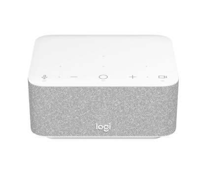 Logitech Logi Dock UC: All-in-One USB-C Docking Station with Speakerphone - front view in off-white (1 of 2)