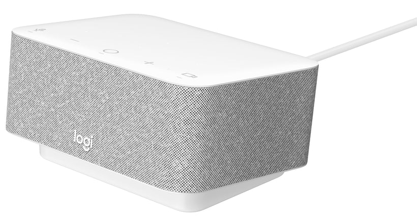 Logitech Logi Dock UC: All-in-One USB-C Docking Station with Speakerphone - front view in off-white (2 of 2)