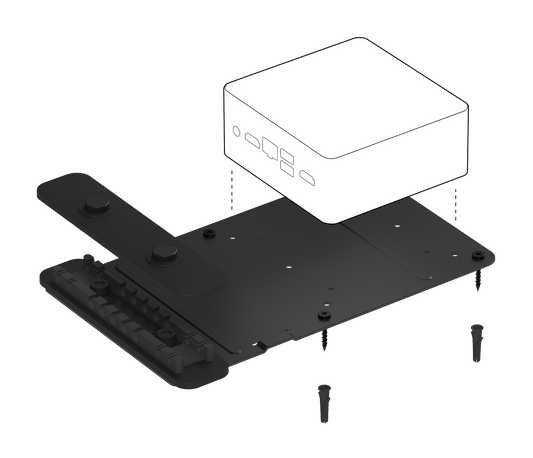 Logitech PC Mount: Hideaway Mount for Small Form Factor Computers - front view
