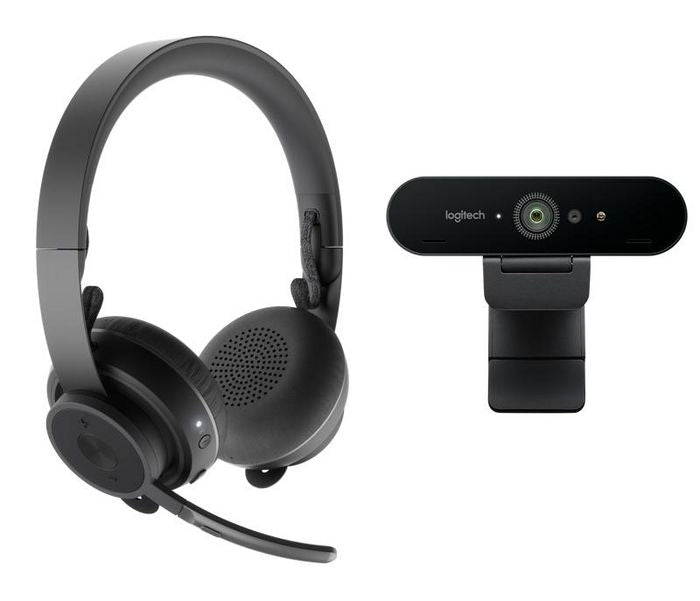 Logitech Pro Personal Video Collaboration Kit: BRIO 4K Webcam and Zone Wireless Headset - front view